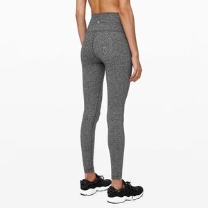 Lululemon Wunder Under High Rise Heathered Gray/Black Leggings
